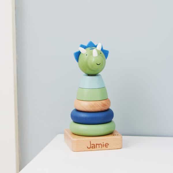 Personalised Wooden Dinosaur Stacker Toy