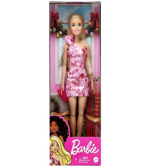 Mattel Holiday Barbie Doll (Blonde) Pink