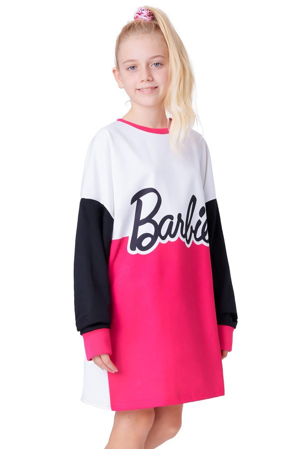 Barbie Oversized Hoodie, Sweater Dress for Girls