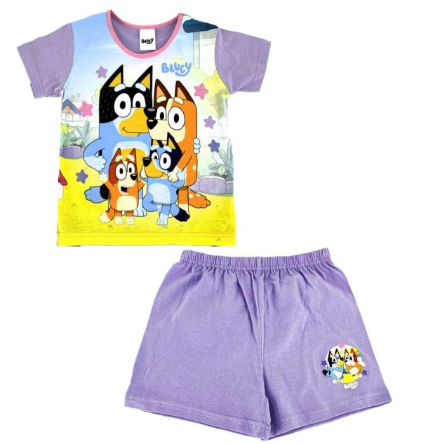 Disney Bluey Girl's 2 Piece Shortie Pyjama Set Family