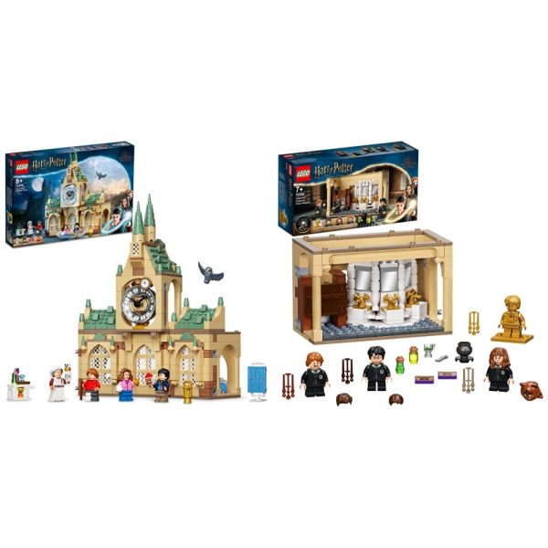 LEGO 76398 Harry Potter Hogwarts Hospital Wing Castle Toy & 76386 Harry Potter Hogwarts: Polyjuice Potion Mistake Castle Set with 20th Anniversary Golden Minifigure and Transforming Minifigures + Polyjuice Potion Mistake Castle Set