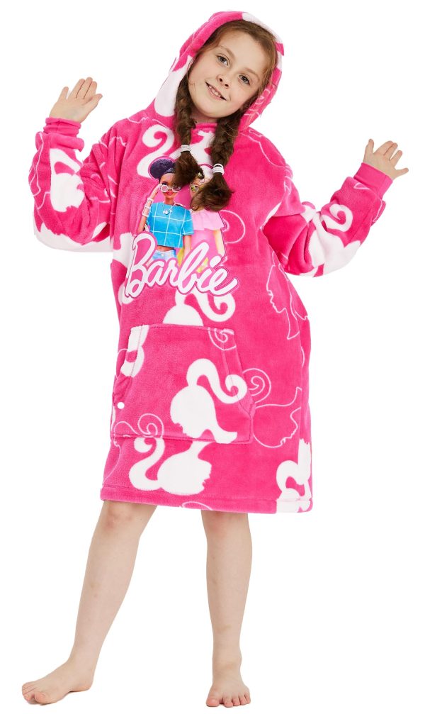 Barbie Girls Hoodie Oversized Fleece One Size Barbie