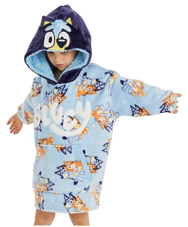 Bluey Boys Hoodie Oversized Fleece Hoody