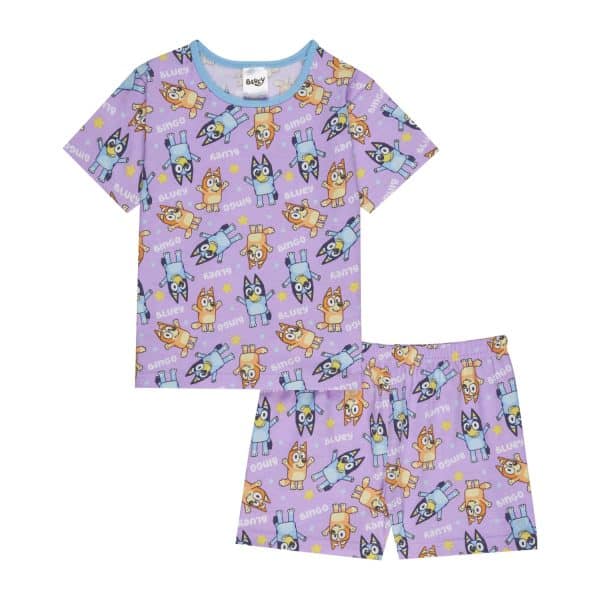 BLUEY Girls Pyjamas, and Bingo Short PJs, Ages 2 to 8 Years Old, Official Nightwear