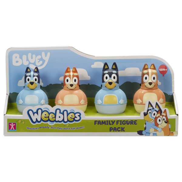 Character Options 07717 Four Pack, Weebles Wobble, Preschool Figures, Bluey Toys for 18mth+ Single