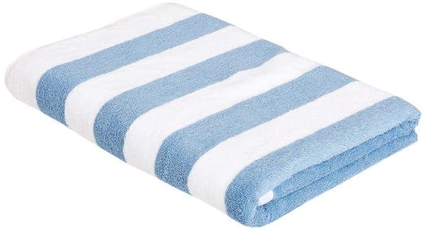 Amazon Basics Cabana Stripe Pack of 1 Beach Towel, Sky Blue, 152.4 cm x 76.2 cm Sky Blue 1 Beach Towel