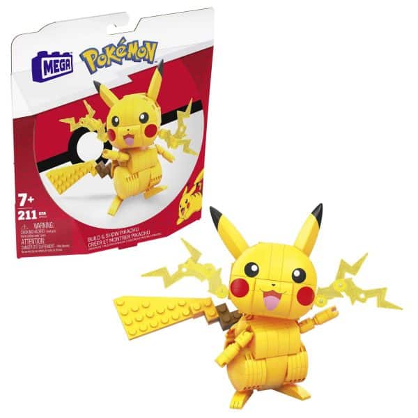 MEGA Pokémon Action Figure Building Toys, Pikachu with 205 Pieces, 4 Inches Tall, Poseable Character, Gift Ideas for Kids, GMD31