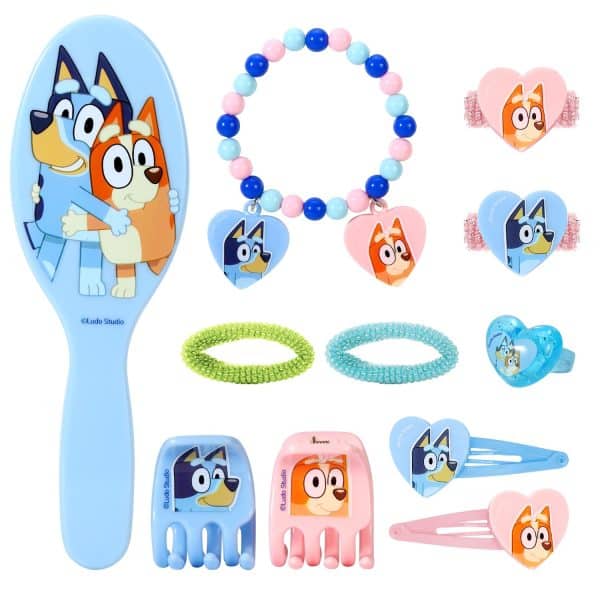 Bluey 11pcs Girls Kids Childrens Hair Accessories Clips Comb Bands and Beauty Set