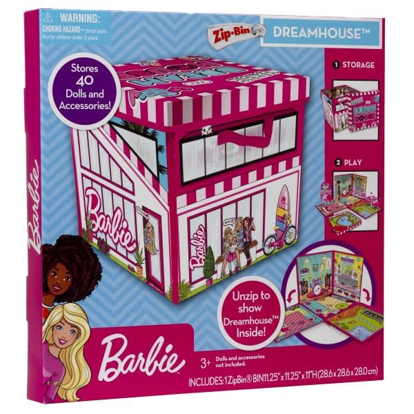 PETERKIN | Barbie Dreamhouse ZipBin: Storage for 40 Dolls and playmat! | Barbie | Dolls & Accessories | Ages 3+ Dream House