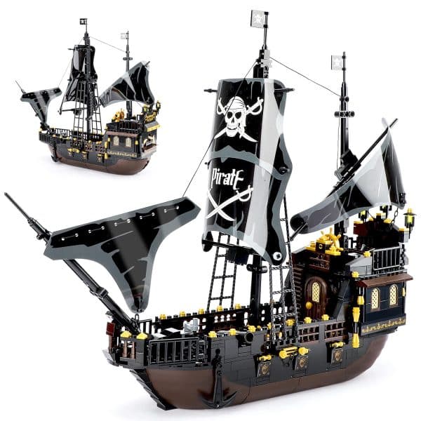 Pirate Ship Building Kits,compatible with lego Pirate Ship Sets Construction Toys for Boys Girls 8-12 year old,Creative MOC model for Adults(621 Pieces)