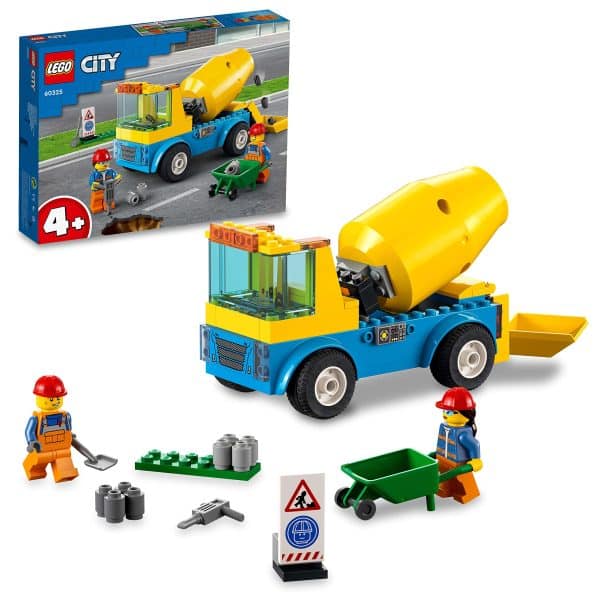 LEGO 60325 City Great Vehicles Cement Mixer Truck Toy, Construction Vehicle Starter Building Set, Toys for Preschool Kids, Boys & Girls age 4 Plus Years Old Single