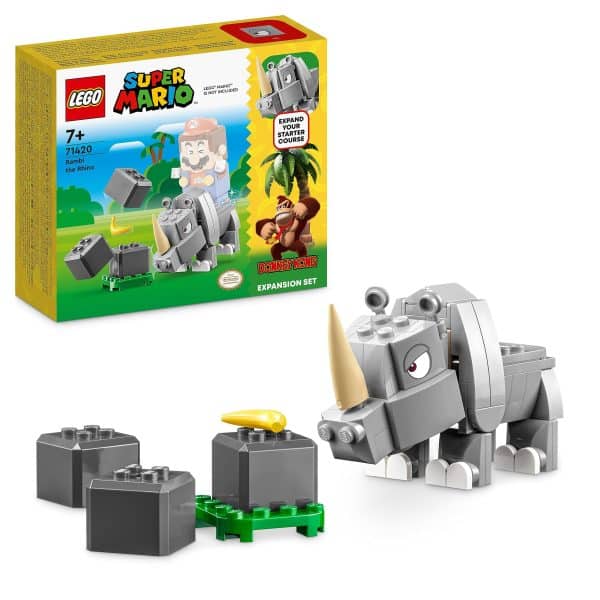 LEGO 71420 Super Mario Rambi the Rhino Expansion Set, Buildable Animal Toy Figure, Small Gift to Combine with a Starter Course Game