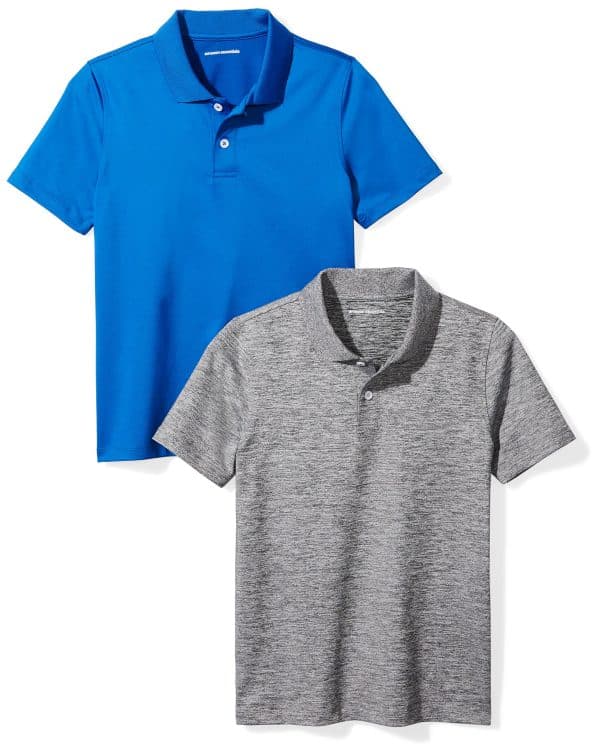 Amazon Essentials Boys and Toddlers' Active Performance Polo Shirts, Pack of 2