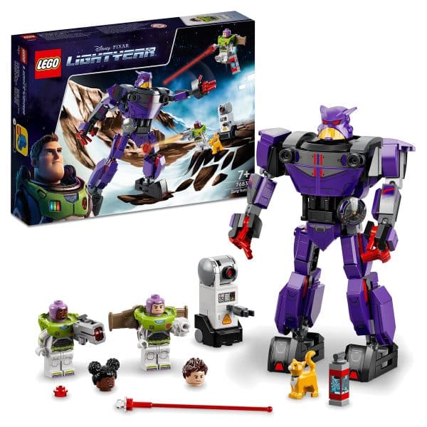 LEGO 76831 Building Set, Disney and Pixar’s Lightyear Zurg Battle Buildable Robot Toy with Mech Action Figure and Buzz Minifigure, Multicolor Single