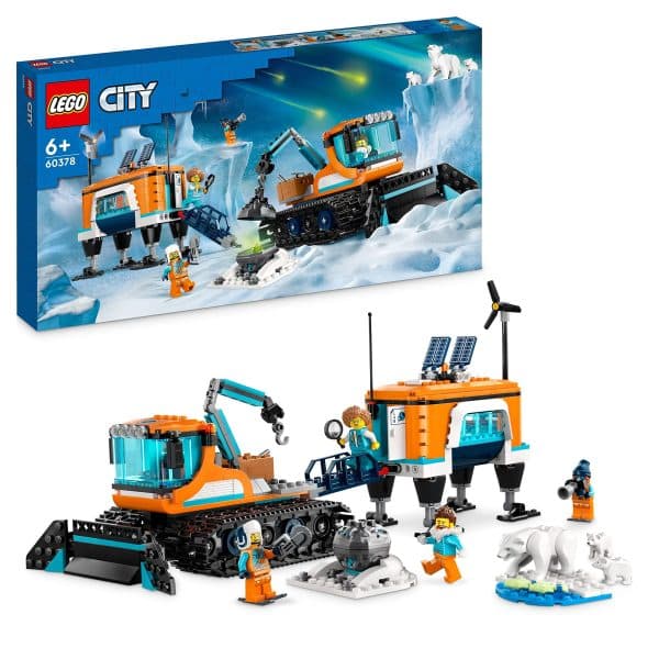 LEGO 60378 City Arctic Explorer Truck and Mobile Lab Toy, Christmas Treat, Gifts for 6 Plus Year Old Kids, Boys, Girls, Science-Themed set with Snow Construction Vehicle, Lab, & Polar Bear Figures Single