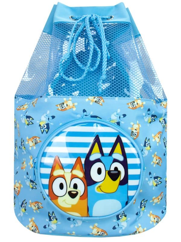 Bluey Swimming Bag Kids Beach Pool Swim Drawstring Backpack For Boys Or Girls Blue