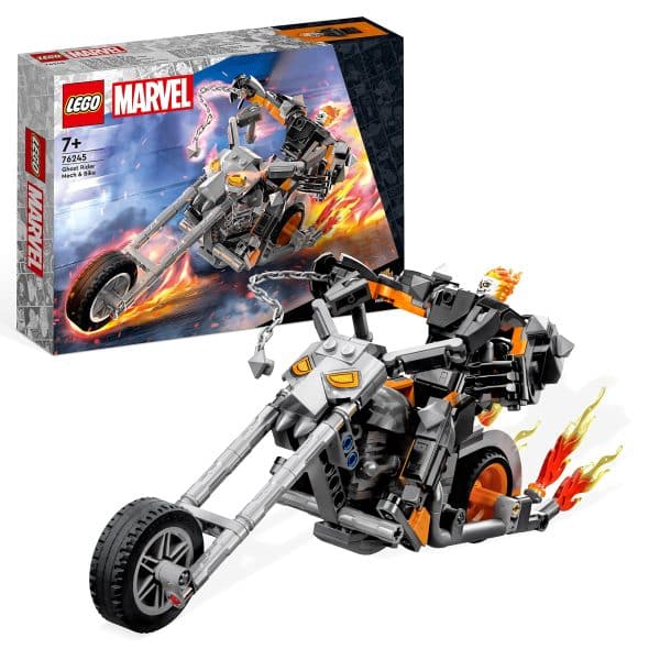 LEGO Marvel Ghost Rider Mech & Bike, Buildable Motorbike Toy With Movable Action Figure, Super Hero Building Set, Gift Kids, Boys And Girls 7 Plus Years Old 76245 Single