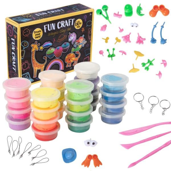 Fun Craft Childrens Magic Modelling Clay Kit | 60+ Pieces Magical Arts & Crafts Clay Kit