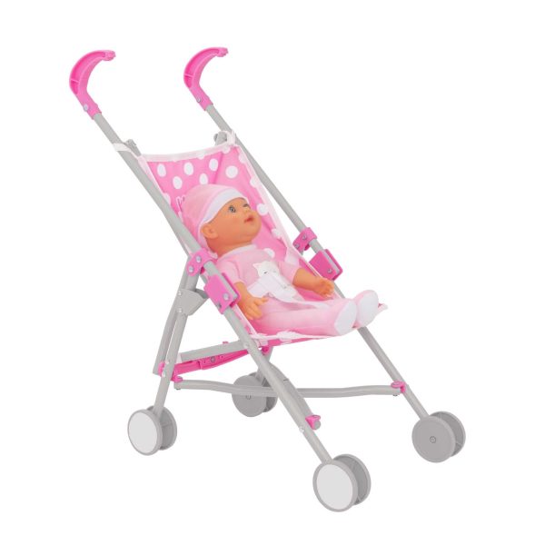 Dolly Tots Single Stroller Dolls Pram | Doll included