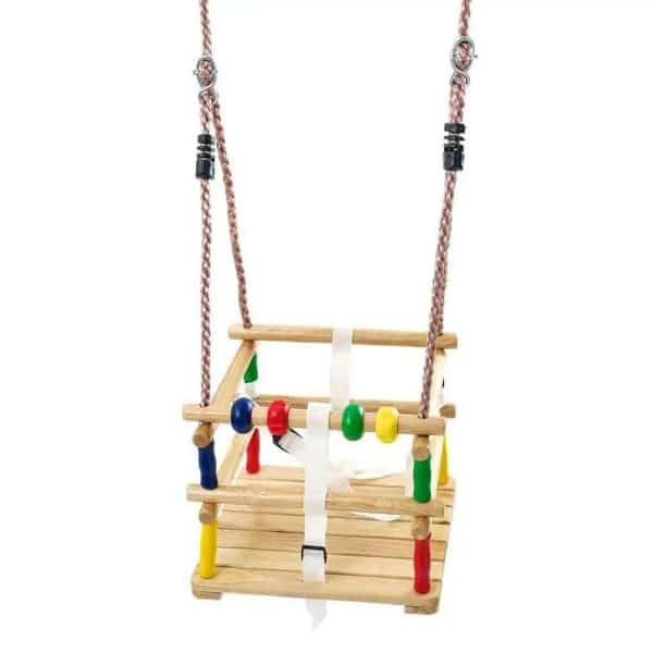 Deluxe Wooden Baby Swing